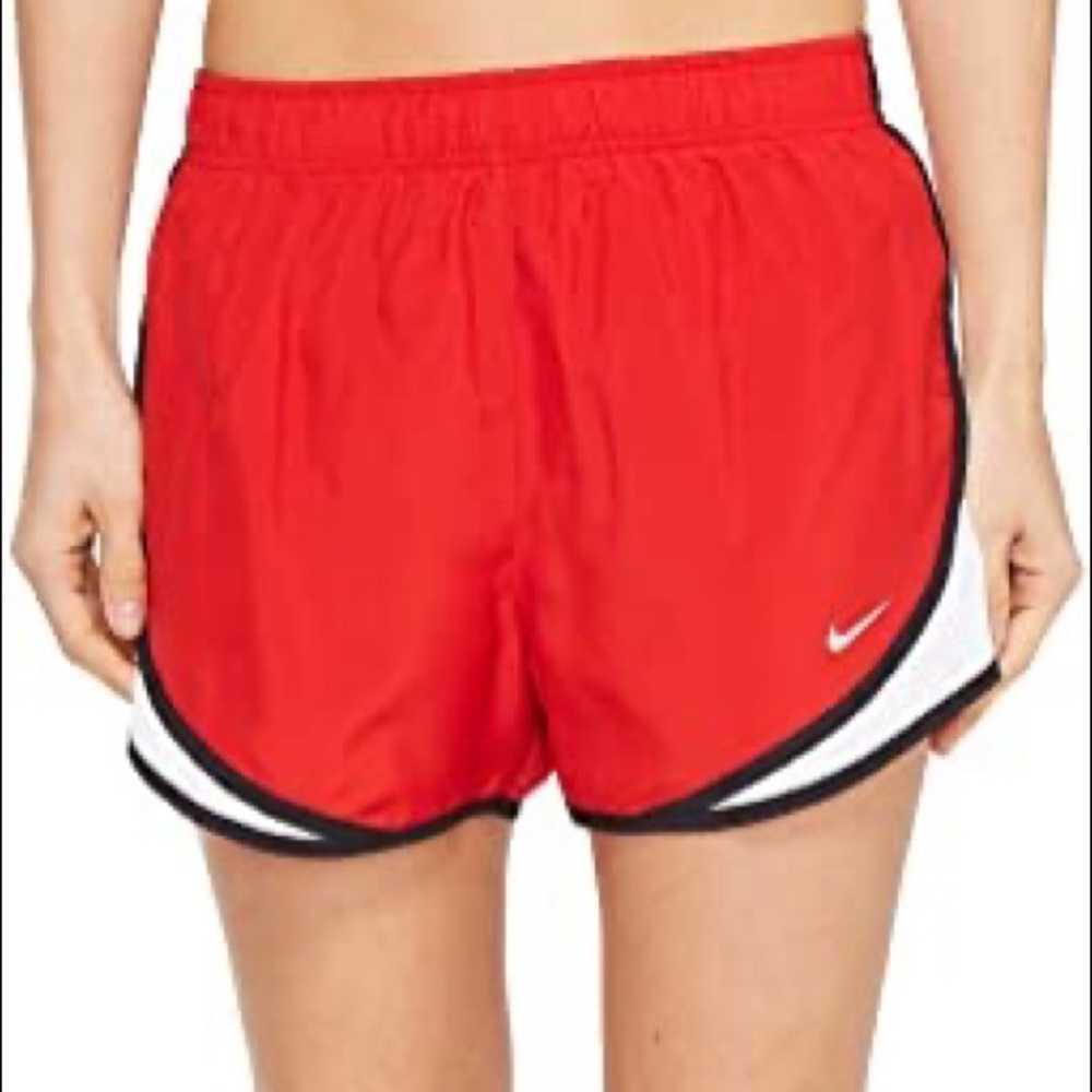 Red nike shorts